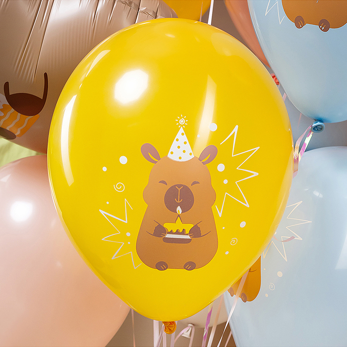 Фото к товару Шар (12''/30 см) Капибары, С Днем Рождения!, Ассорти, пастель, 2 ст, 25 шт. Шар (12''/30 см) Капибары, С Днем Рождения!, Ассорти, пастель, 2 ст, 25 шт.