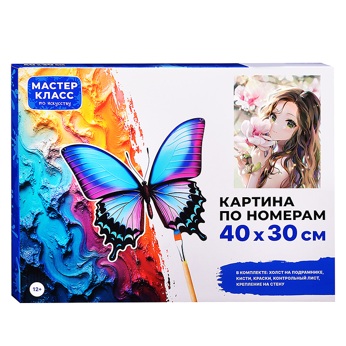 Картина по номерам MKR4030-42 "Аниме девушка" 40*30 см. 