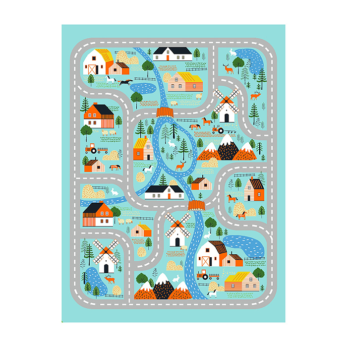 Ковер "Деревенька" дет. 1х1,5 прямоугольный