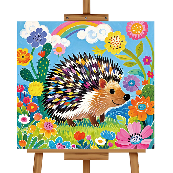 Фото к товару Мозаика алмазная MKA2020-14 "Ёжик" 20*20см. Мозаика алмазная MKA2020-14 "Ёжик" 20*20см.