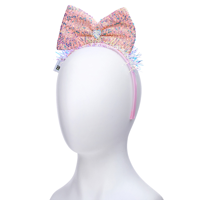 Ободок карнавальный S2319 "Бант" светящийся, в пакете