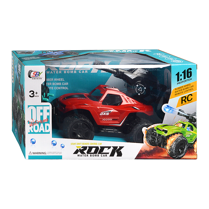 Машина SBY169-2 с водяной пушкой,р/у, цвет зелёный, 27 MGz, в коробке