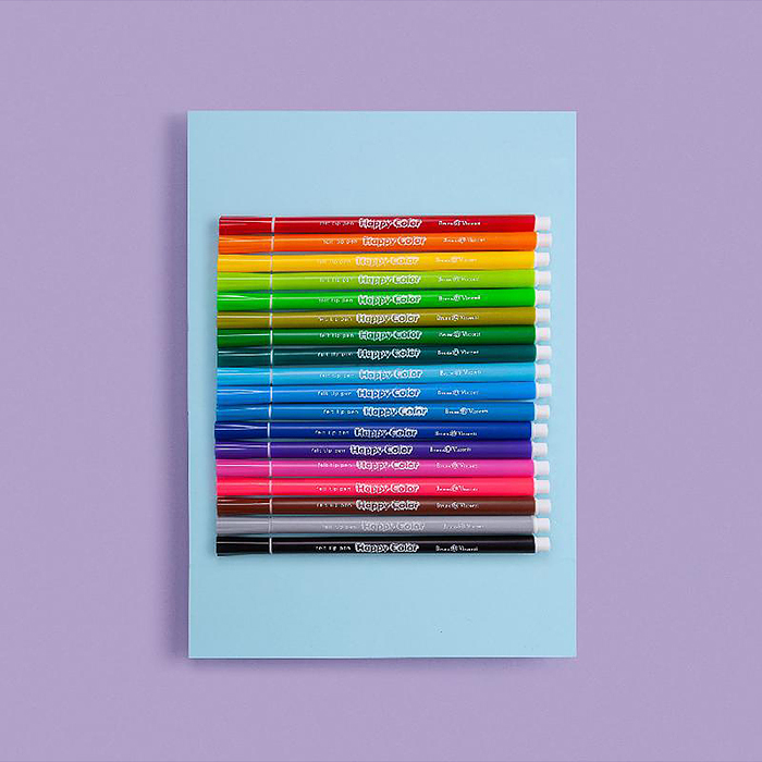 Фото к товару Фломастеры 18 цв. "Happycolor" 2 вида Фломастеры 18 цв. "Happycolor" 2 вида