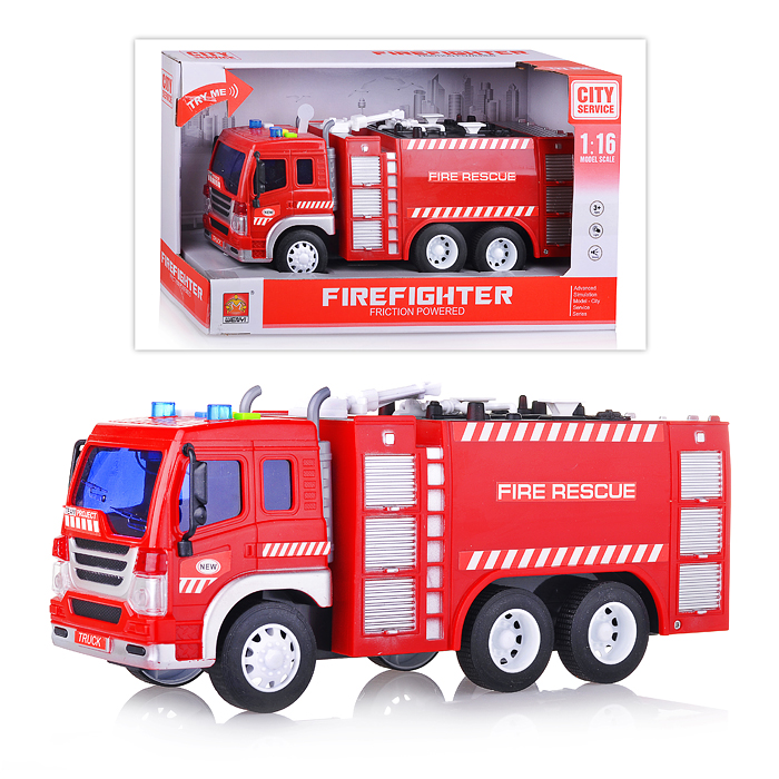 Машина WY350A "Пожарная машина" 1:16 на батарейках, в коробке