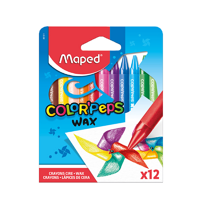 Мелки восковые12 цв. "Color'peps Wax" трехгранные, карт.упак,европодвес