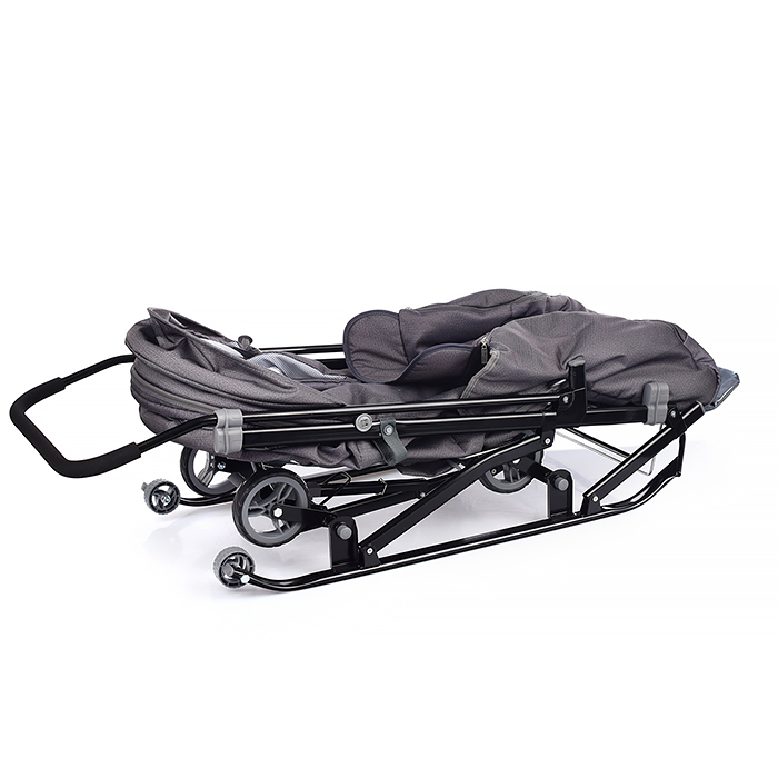 Санки-коляска Кидс 3-2С (серебро)