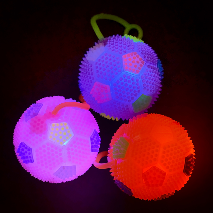 Мяч-ежик 00-1172 "Веселые кружочки" со светом, (6,5см) в коробке