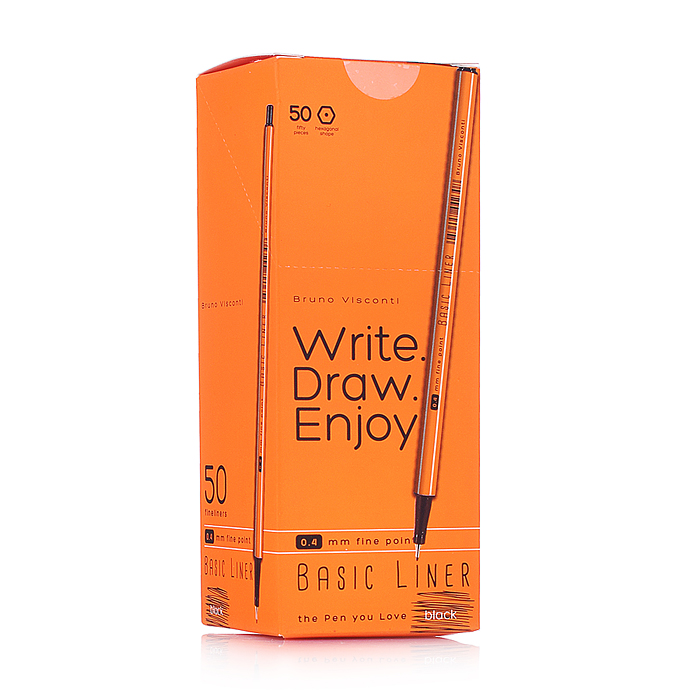 Ручка капиллярная 0,4 мм "BASIC" Черная (файнлайнер)