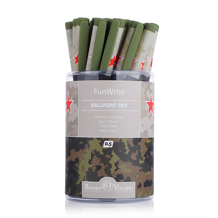 Ручка "FunWrite. Милитари" шариковая 0,5 мм, синяя