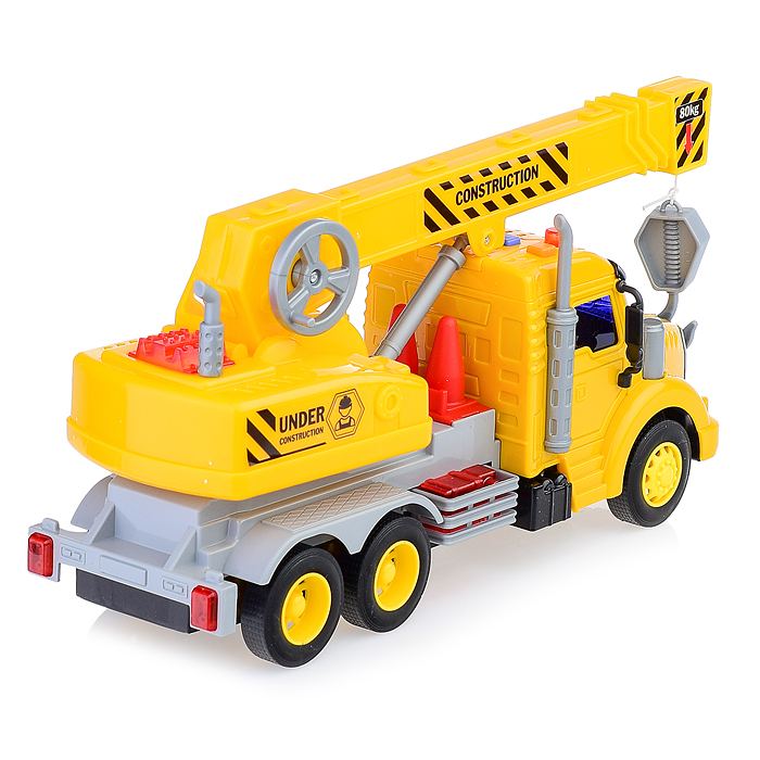 Автомобиль-кран "Профи" инерционный (со светом и звуком) жёлтый