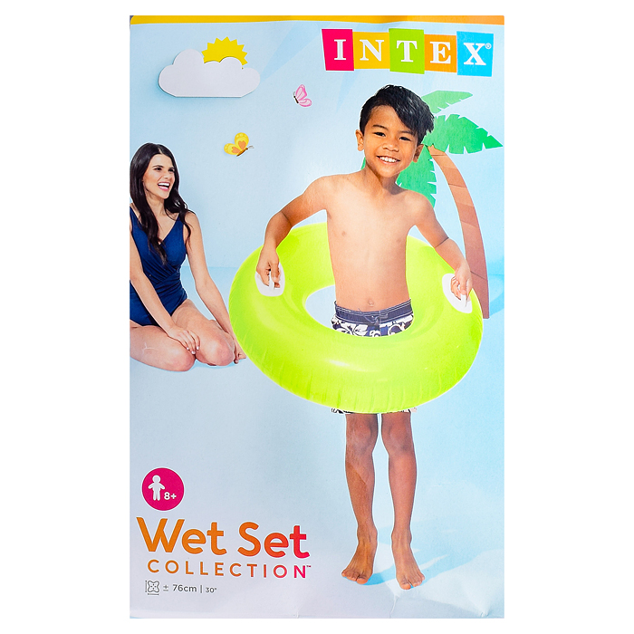 Круг для плавания «Яркое настроение», с ручками, d=76 см, от 8 лет, цвета МИКС, 59258NP INTEX