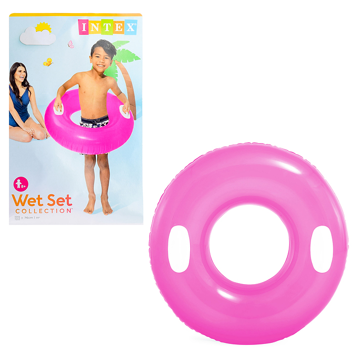 Круг для плавания «Яркое настроение», с ручками, d=76 см, от 8 лет, цвета МИКС, 59258NP INTEX