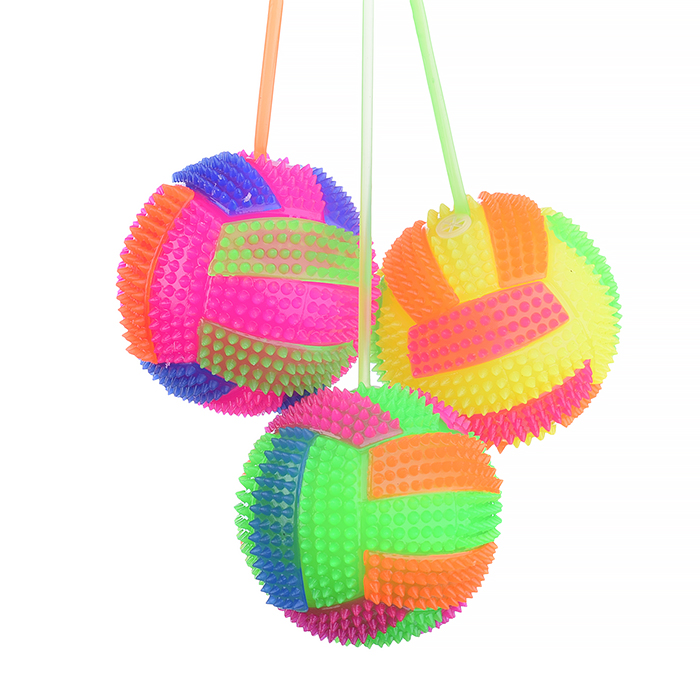 Мяч-ежик 00-1173 "Цветные полоски" со светом, (6,5см) в коробке