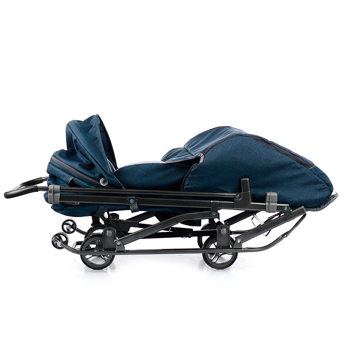 Санки-коляска Кидс 3-3С (темно-синий джинс)