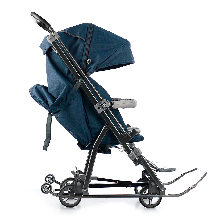 Санки-коляска Кидс 3-3С (темно-синий джинс)