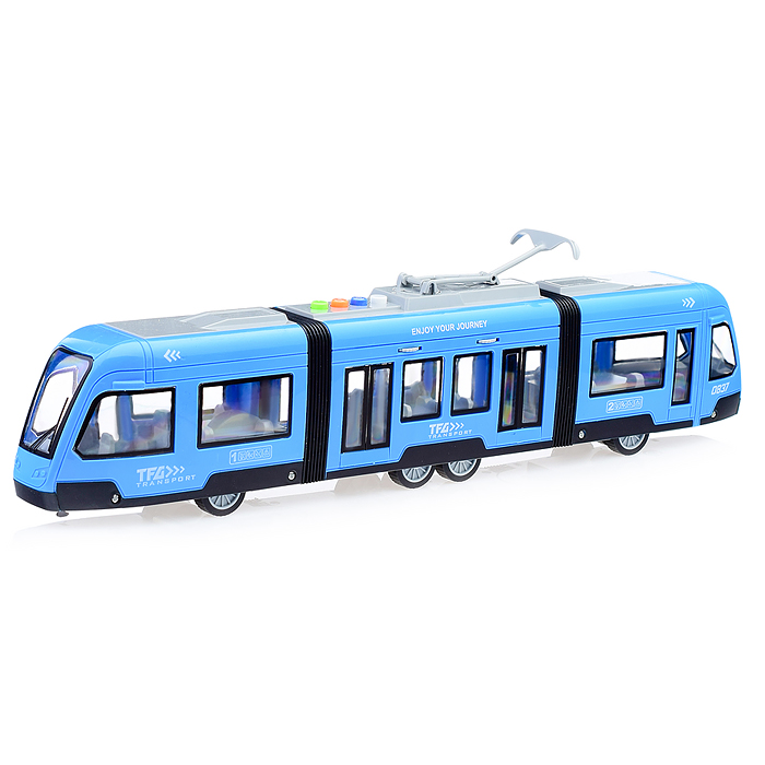 Трамвай WY930B "Голубой вагон" 1:16 (свет, звук) в коробке