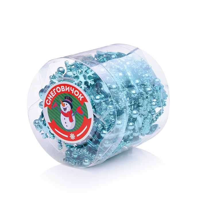 Фото к товару Новогоднее украшение S0974-2 "Бусы кристаллики" синие, 4,8м, в банке Новогоднее украшение S0974-2 "Бусы кристаллики" синие, 4,8м, в банке