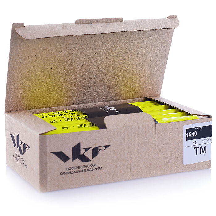 Карандаш графитный неоновый, заточенный, ТМ (HB) 1540 желтый "Neon way"