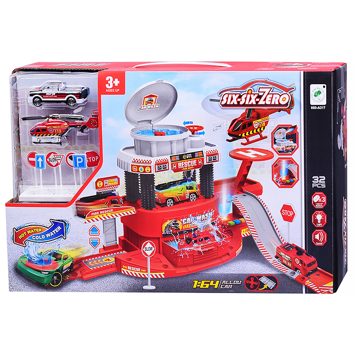 Парковка 660-A317 "Автомойка" в коробке (красный)