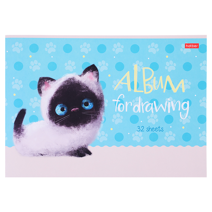 Фото к товару Альбом для рисования 32л. "Кошарики" А4ф, на скобе мат. ламин. Альбом для рисования 32л. "Кошарики" А4ф, на скобе мат. ламин.