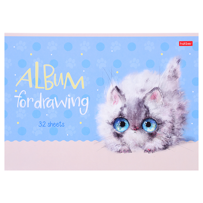 Фото к товару Альбом для рисования 32л. "Кошарики" А4ф, на скобе мат. ламин. Альбом для рисования 32л. "Кошарики" А4ф, на скобе мат. ламин.