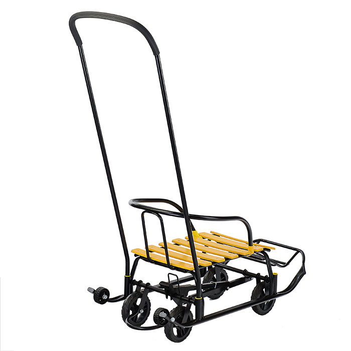 Санки детские "Мишутка-1" Универсал (черный-желтый) в коробке