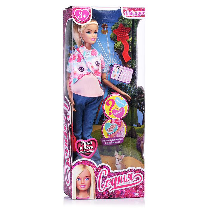 Фото к товару Кукла София беременная, 29 см. (руки и ноги сгиб, аксесс,) в коробке Кукла София беременная, 29 см. (руки и ноги сгиб, аксесс,) в коробке