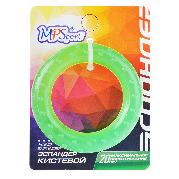 Эспандер-кольцо кистевой, массажный,зеленый (20кг) 