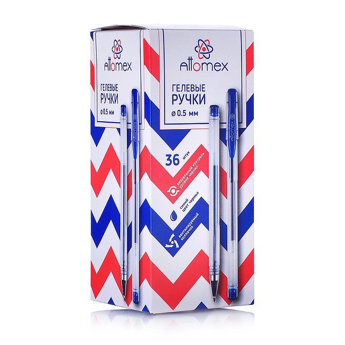Фото к товару Ручка гелевая "Attomex" d=0,5 мм, прозрачный корпус с металлическим наконечником, сменный стержень, Ручка гелевая "Attomex" d=0,5 мм, прозрачный корпус с металлическим наконечником, сменный стержень,