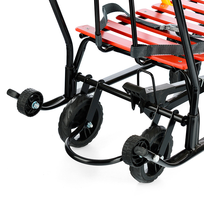 Санки детские "Мишутка-1" Универсал (черный-красный) в коробке