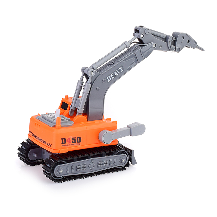 Машина JS113A "Бур" оранжевый, световые эффекты, в коробке