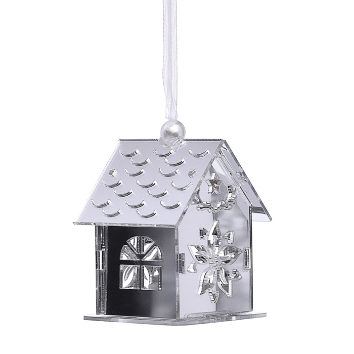 Электрогирлянда светящаяся S1812 "Домик" (6.5*5см) серебро