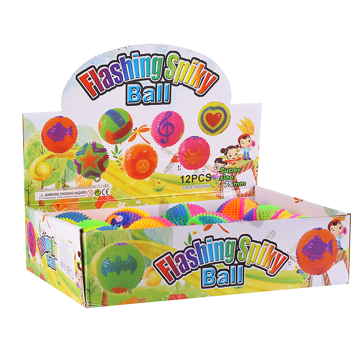 Мяч-ежик 00-1163 "Полоски" (7,5см.) в коробке