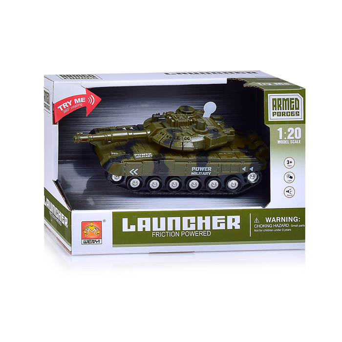 Фото к товару Танк WY741A с пусковой установкой 1:20 (свет, звук) на батарейках, в коробке Танк WY741A с пусковой установкой 1:20 (свет, звук) на батарейках, в коробке