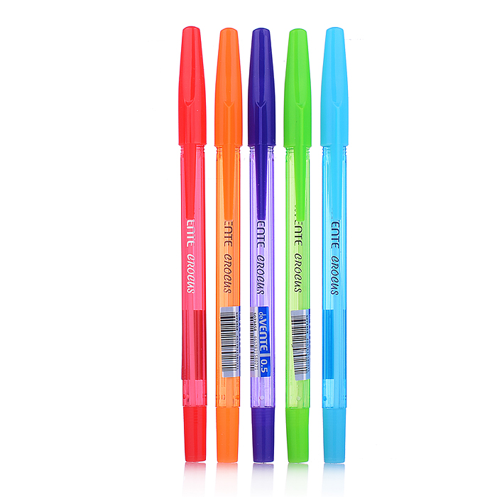 Ручка шариковая "Crocus" d=0,5 мм, полупрозрачный флуоресцентный корпус с пластиковым держат.