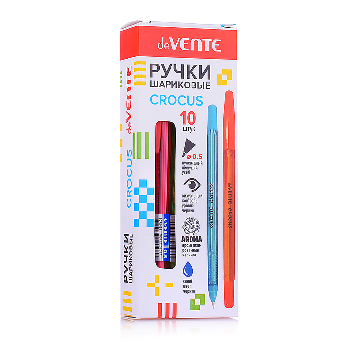 Ручка шариковая "Crocus" d=0,5 мм, полупрозрачный флуоресцентный корпус с пластиковым держат.