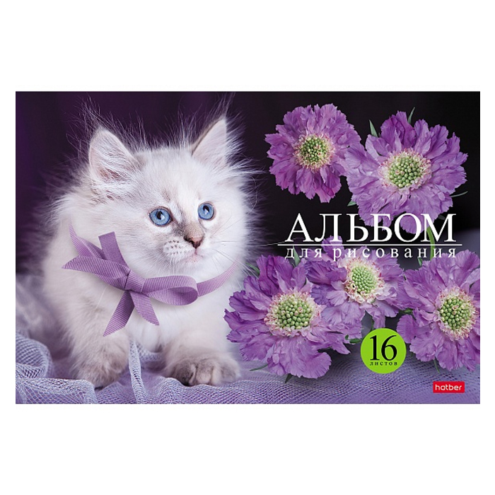 Альбом для рисования 16л А4 на скобе серия "На мягких лапках"