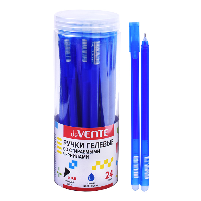 Ручка гелевая стираемая "Simple" d=0,5 мм, увеличенный объём чернил, прозрачный корпус, одн