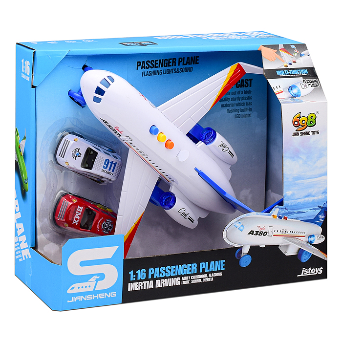 Самолет JS161 "Пассажирский" ( свет, звук) в коробке