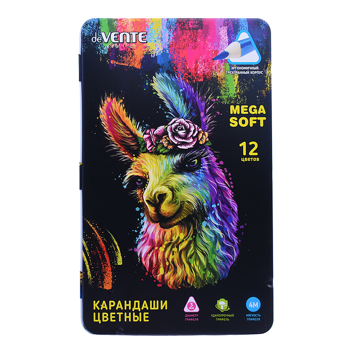 Фото к товару Карандаши цветные "Triolino Ultra 4М" 12 цветов, 4М, диаметр грифеля 3 мм, трехгранные, в п Карандаши цветные "Triolino Ultra 4М" 12 цветов, 4М, диаметр грифеля 3 мм, трехгранные, в п