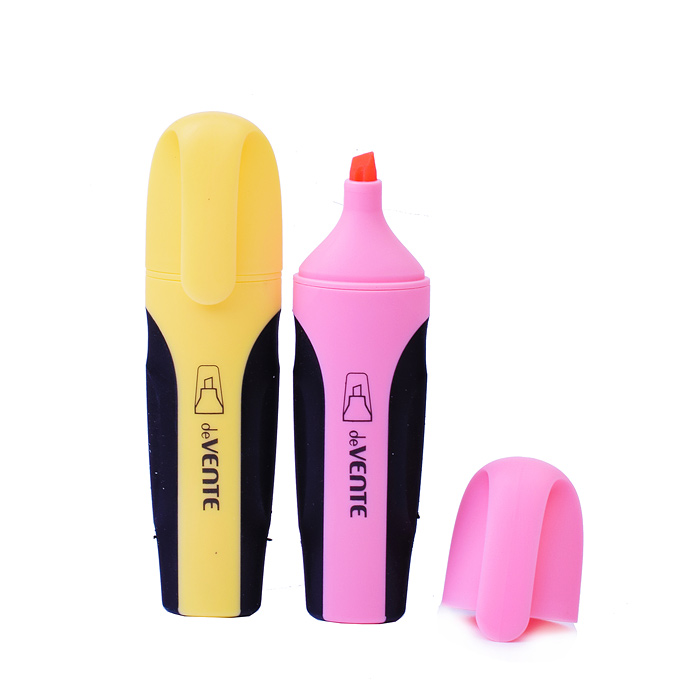 Набор маркеров-выделителей "Pastel" (04 цв - пастельные желт, роз, фиал, бирюз) плоский кор