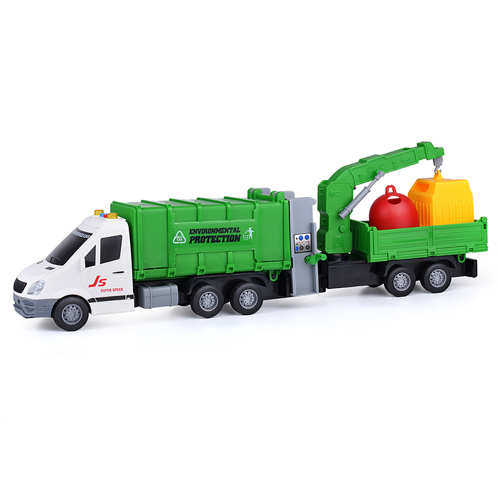Машина JS157A "Мусоровоз" на батарейках, в коробке