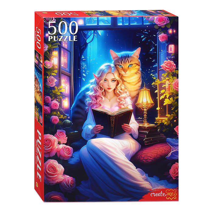 Пазлы 500 "Девушка с котом" Пазлы 500 "Девушка с котом"