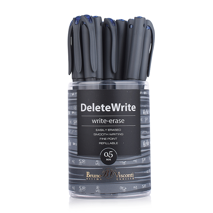Ручка "DeleteWrite Art. Boys" со стираемыми чернилами 0.5 мм, синяя (серый корпус,4 вида)