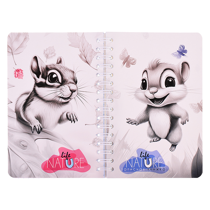 Записная книжка - перевертыш А6 на гребне 80л. "Милота"