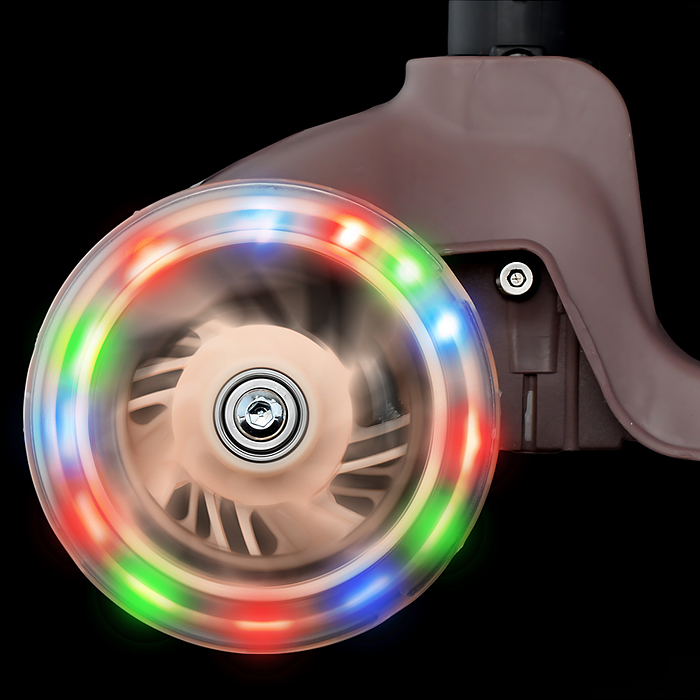 Самокат трёхколёсный ROCKET колёса PU, цвет коричневый