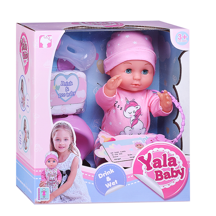 Пупс YL2430L-O "Света" (пьет, писает) с аксессуарами, в коробке