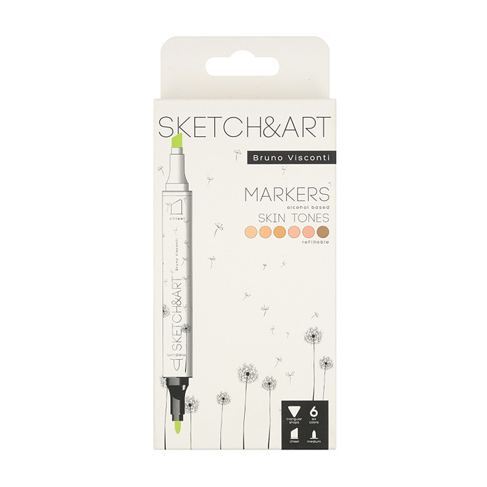 Набор двусторонних скетч-маркеров "Sketch&Art. Портрет", 6 цв