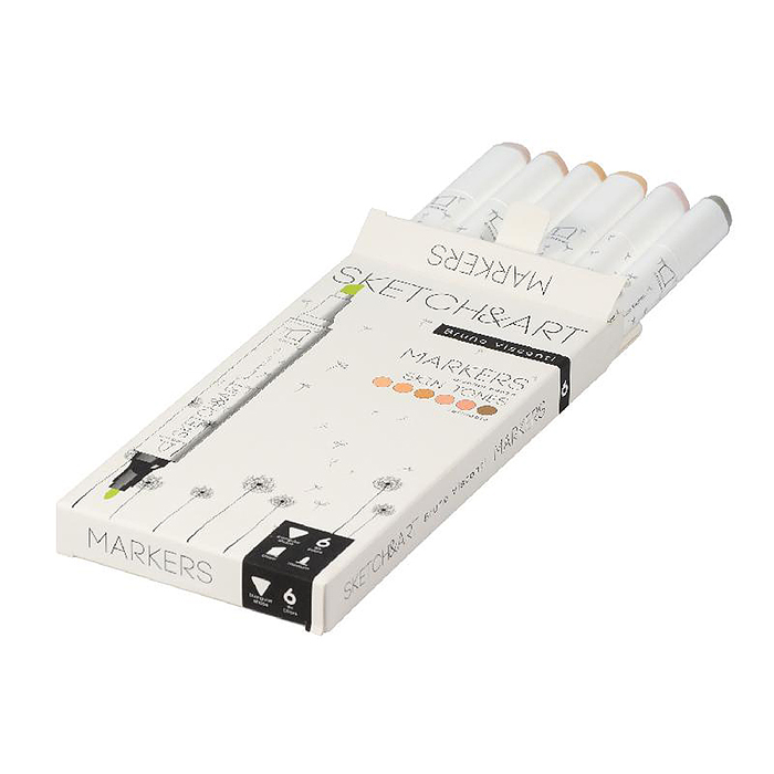 Набор двусторонних скетч-маркеров "Sketch&Art. Портрет", 6 цв