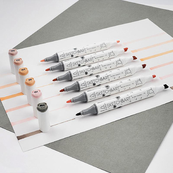 Набор двусторонних скетч-маркеров "Sketch&Art. Портрет", 6 цв